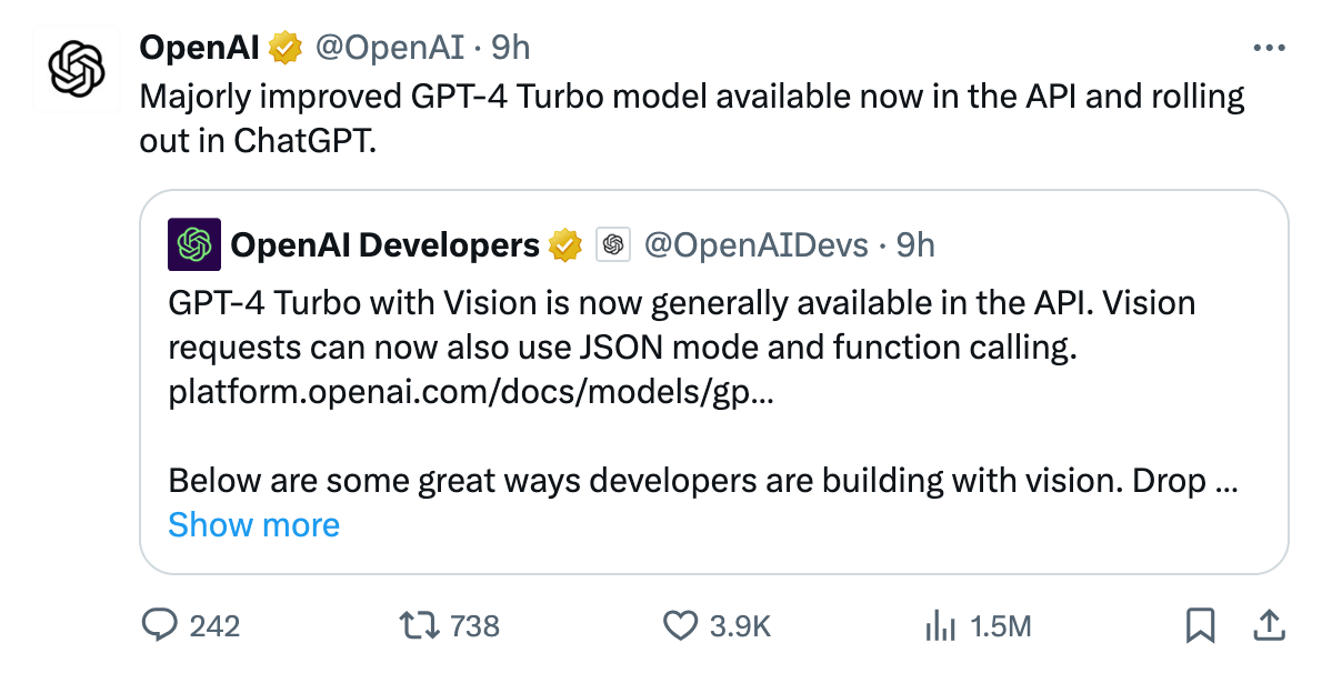就在刚刚,GPT-4 Turbo with Vision来了,AI理解世界的方式再进一步|TodayAI